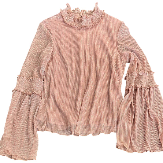 MINUET DUSTY ROSE PLEATED TOP FLARED SLEEVES 259 SMALL