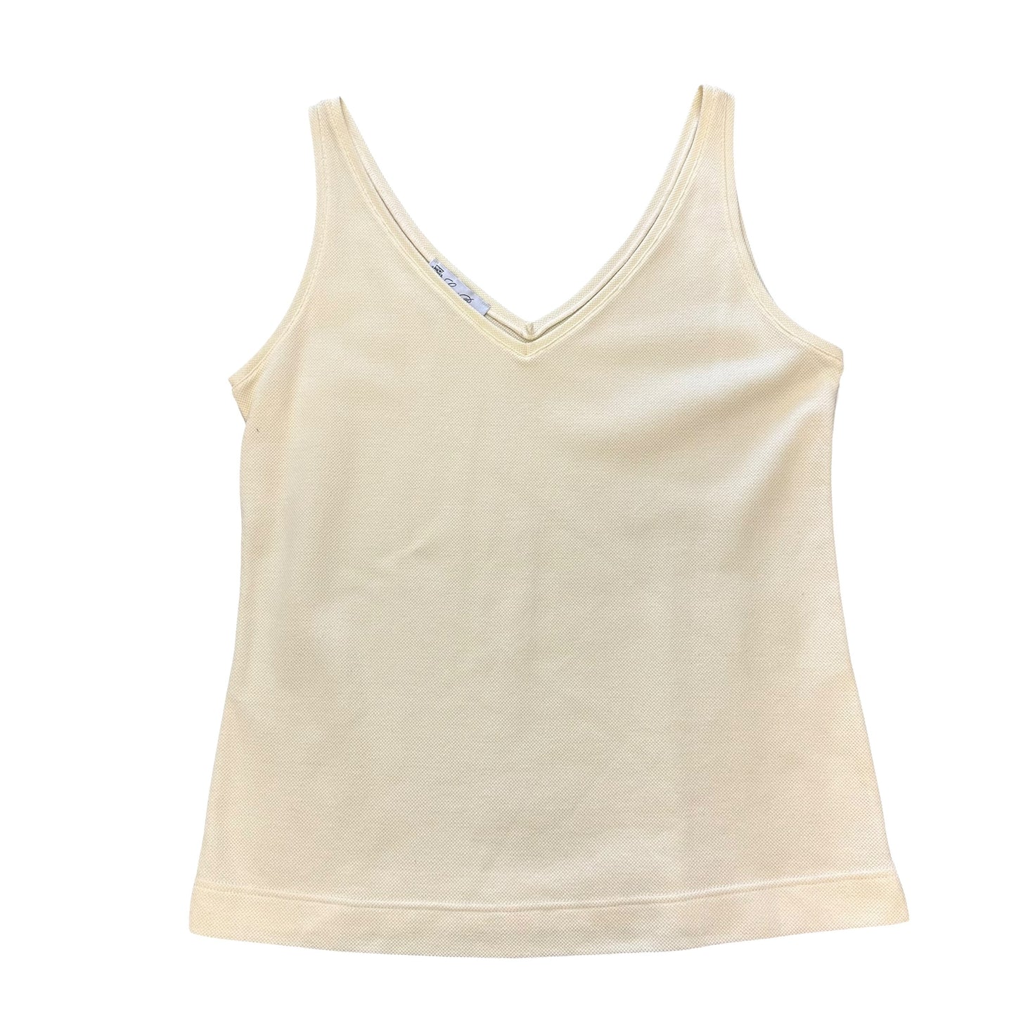 LORO PIANA PASTEL YELLOW TANK TOP BLOUSE 285 SMALL MADE IN ITALY