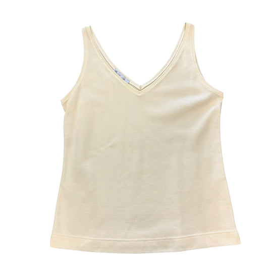 LORO PIANA PASTEL YELLOW TANK TOP BLOUSE 285 SMALL MADE IN ITALY
