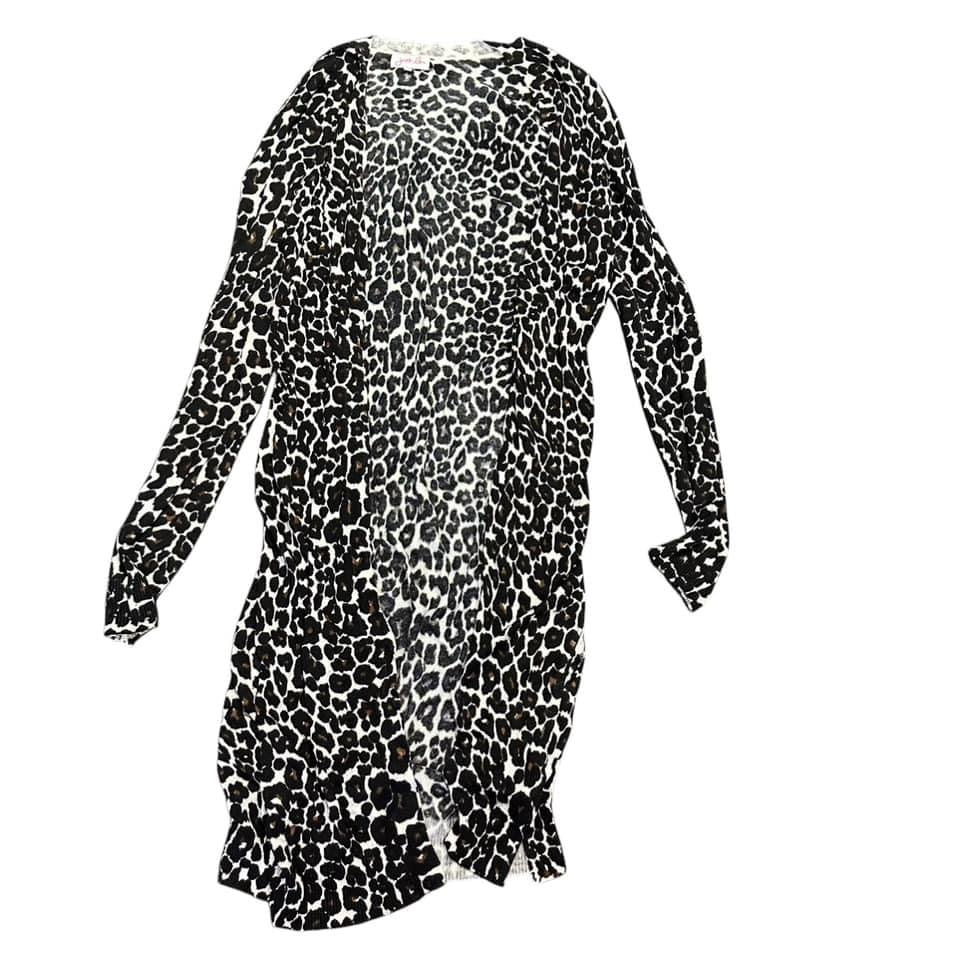 JESS LEA ANIMAL PRINT KNIT KIMONO 58  LARGE