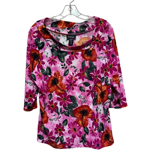 AVENUE FLORAL 3/4 SLEEVE BLOUSE  SZ 18/20