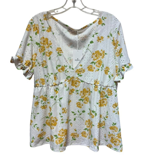 SPRINGFIELD RECONSIDER YELLOW FLORAL TOP NWT