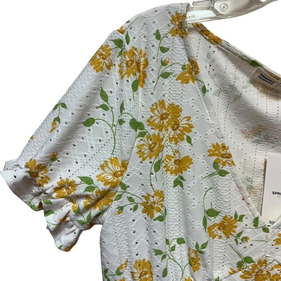 SPRINGFIELD RECONSIDER YELLOW FLORAL TOP NWT