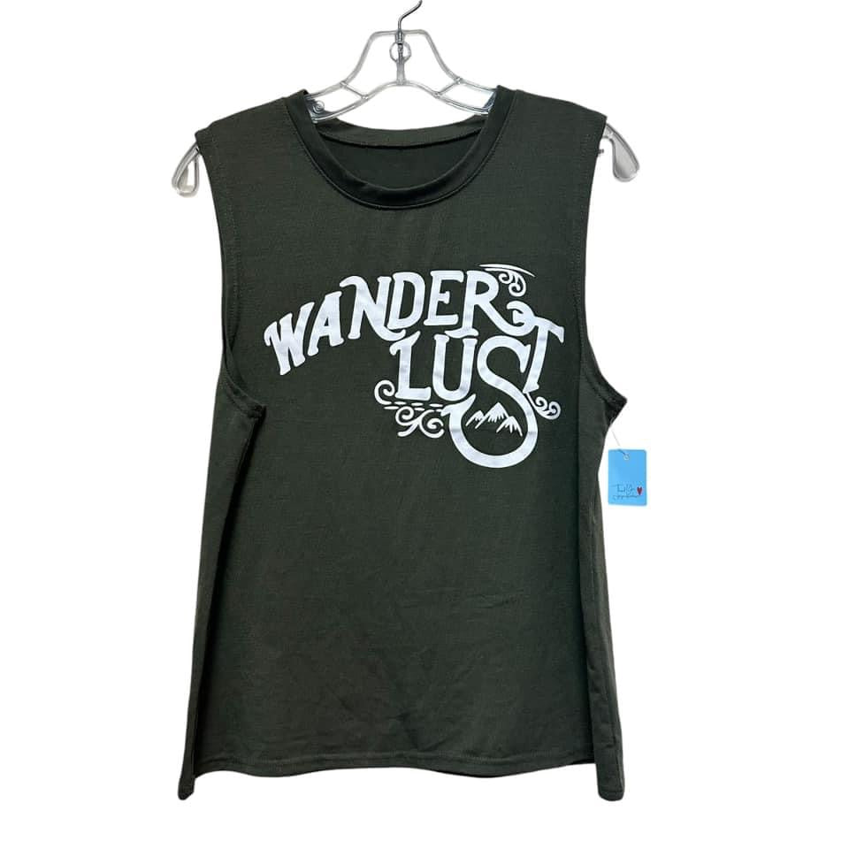 WANDERLUST GREEN TANK TOP  NWOT  LARGE