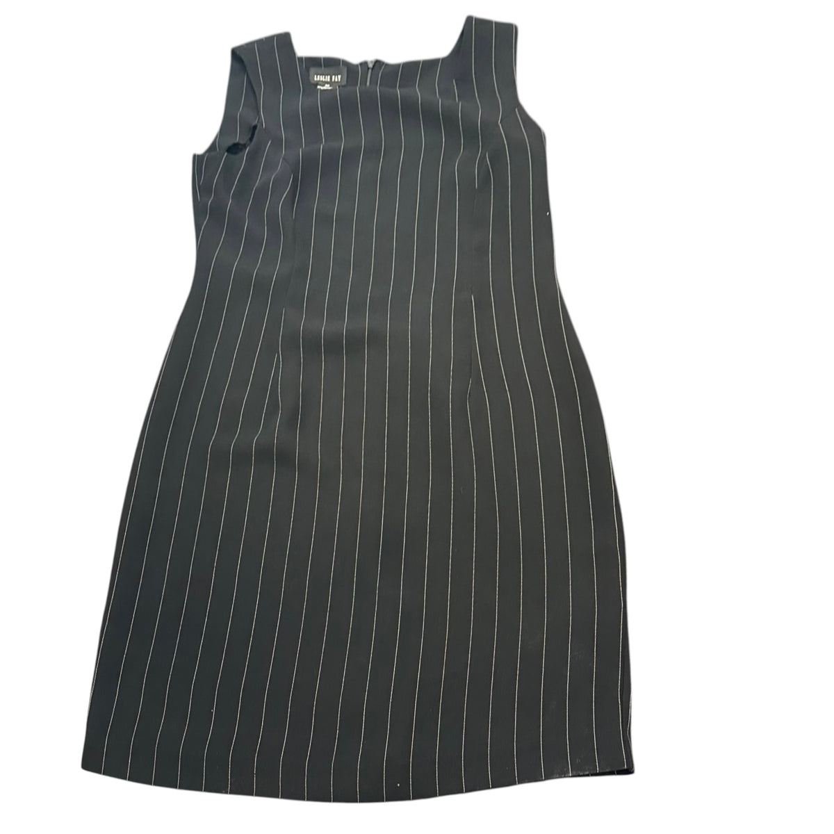 LESLIE FAY BLACK WHITE STRIPED SUIT SET DRESS BLAZER 100 SZ 8 PETITE