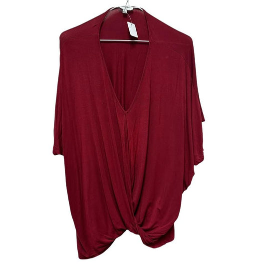 UMGEE BRICK RED TIE FRONT TOP  SMALL - oversized  $12.99