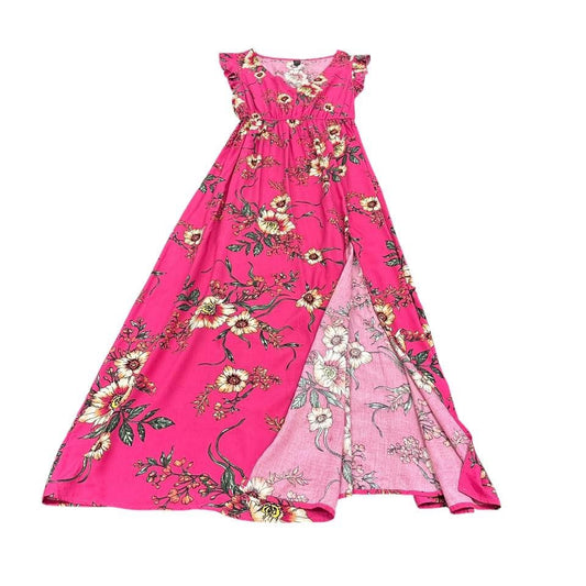 SHEIN PINK FLORAL MAXI DRESS 87 MEDIUM