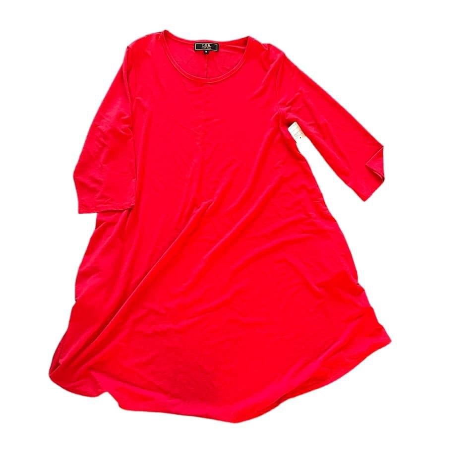 L&B RED SLINKY DRESS- 125 MEDIUM