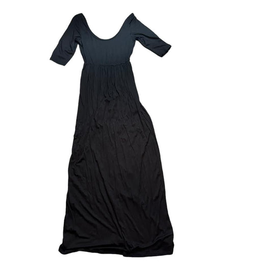 BLACK MAXI SHORT SLEEVE DRESS - 143 MEDIUM