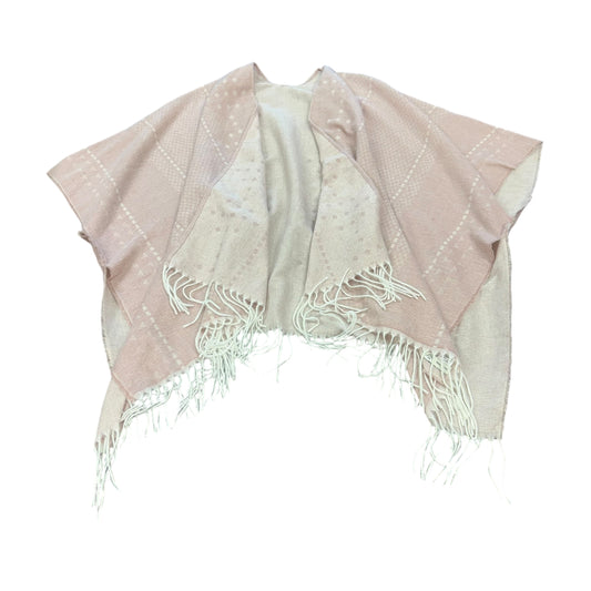 GENTLE FAWN PINK WHITE SHAWL 100 LIKE NEW M/L