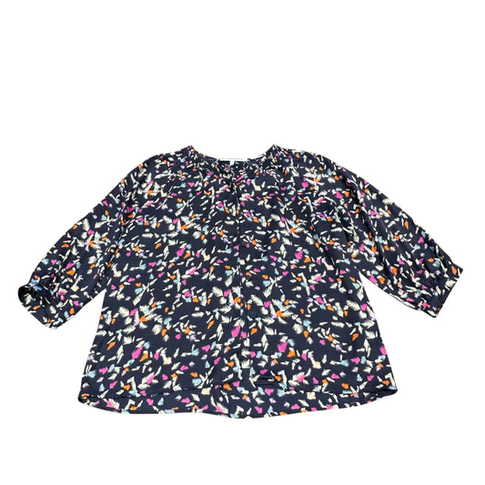 COLLECTIVE CONCEPTS NAVY COLORFUL BLOUSE 175 LARGE