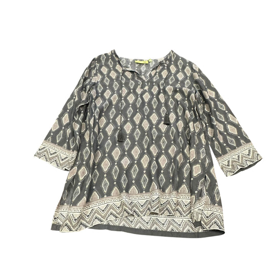 ROCK FLOWER PAPER GRAY TUNIC TOP 50 LARGE