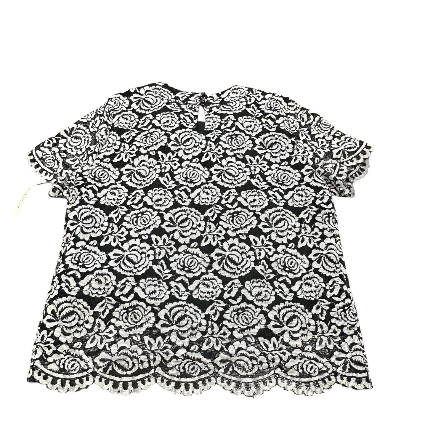 CAPRICE LACE BLACK WHITE TOP 100 NWT LARGE