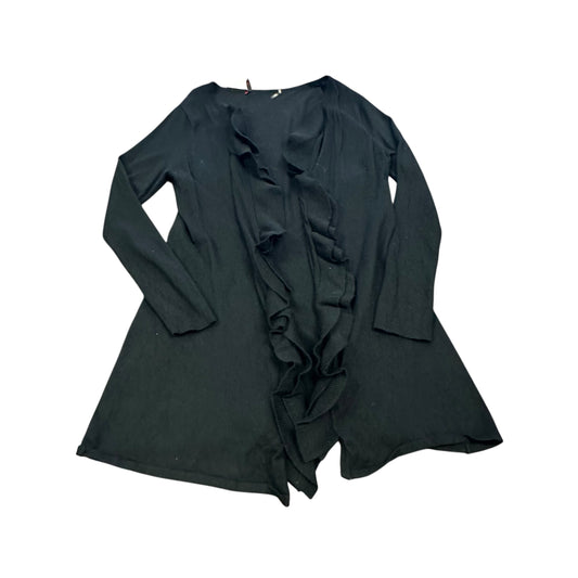 RED BLACK RUFFLE CARDIGAN 14 LARGE