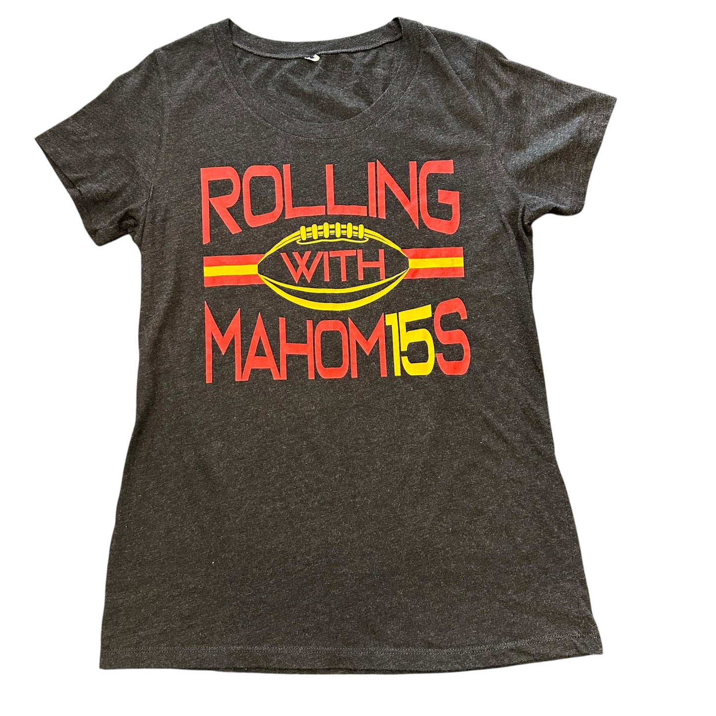 GREY ROLLING WITH MAHOMES KC T-SHIRT 143 SMALL