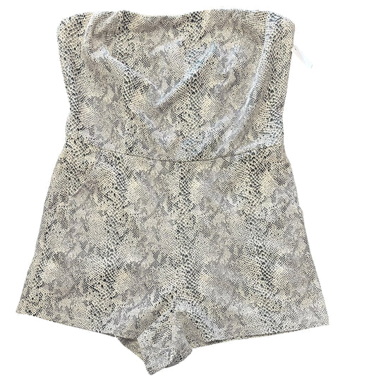 J ROBERTS SNAKESKIN TAN BLACK STRAPLESS ROMPER 278 LARGE