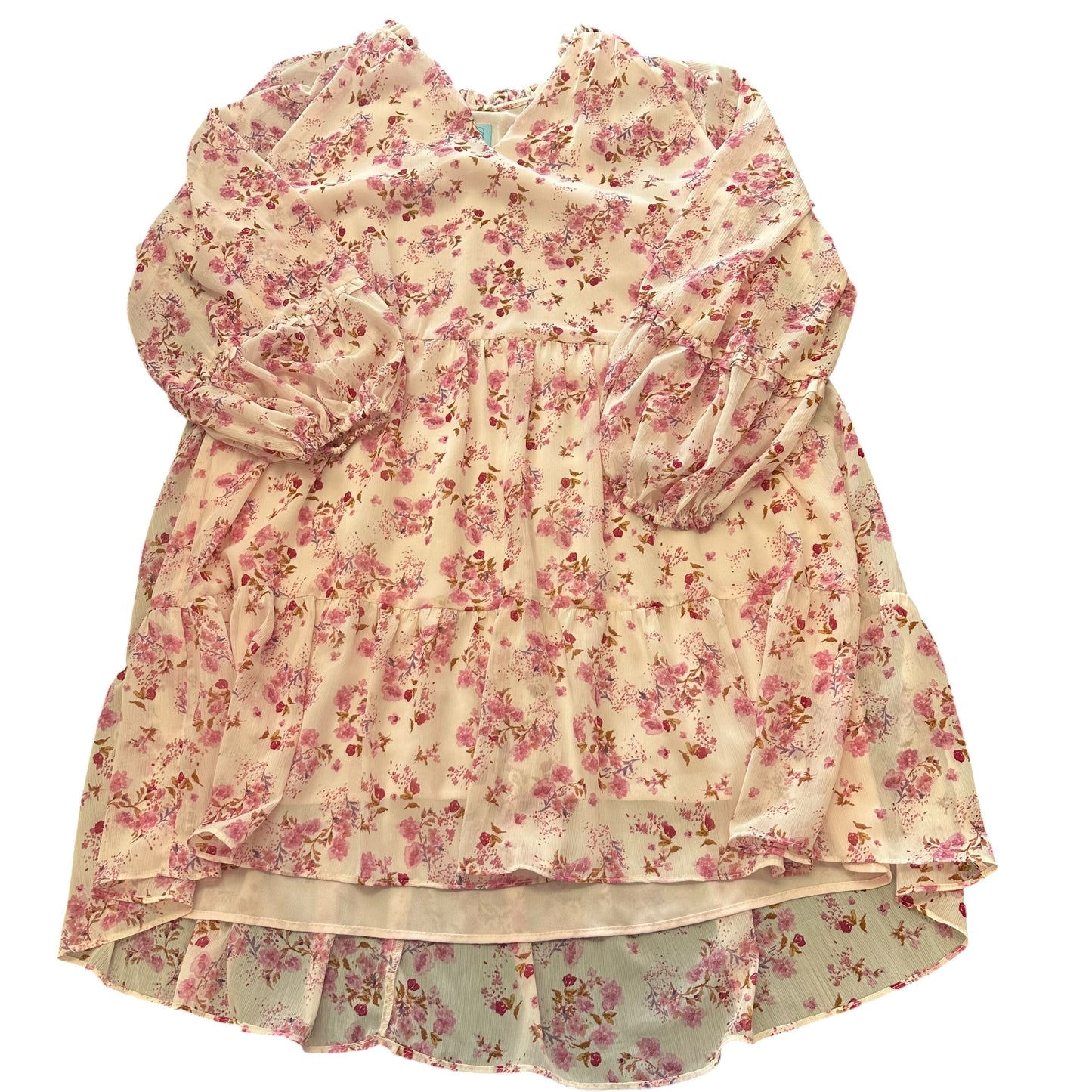 CECE PINK FLORAL DRESS TIER 123 SIZE 2X