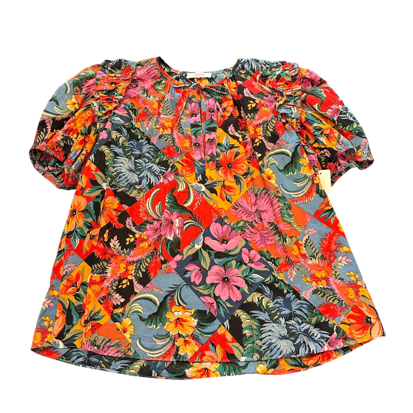 AVARA MULTICOLOR FLORAL PUFF SLEEVE BLOUSE 100 MEDIUM