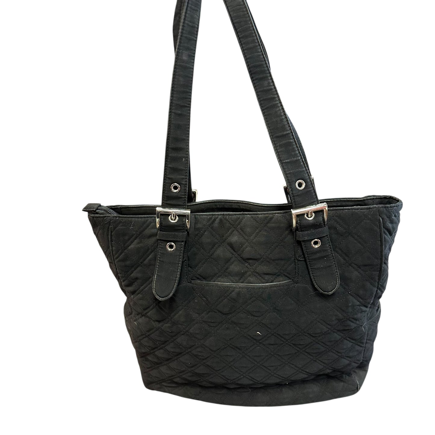 VERA BRADLEY BLACK TOTE 7 GOOD USED CONDITION