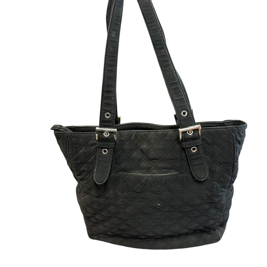 VERA BRADLEY BLACK TOTE 7 GOOD USED CONDITION