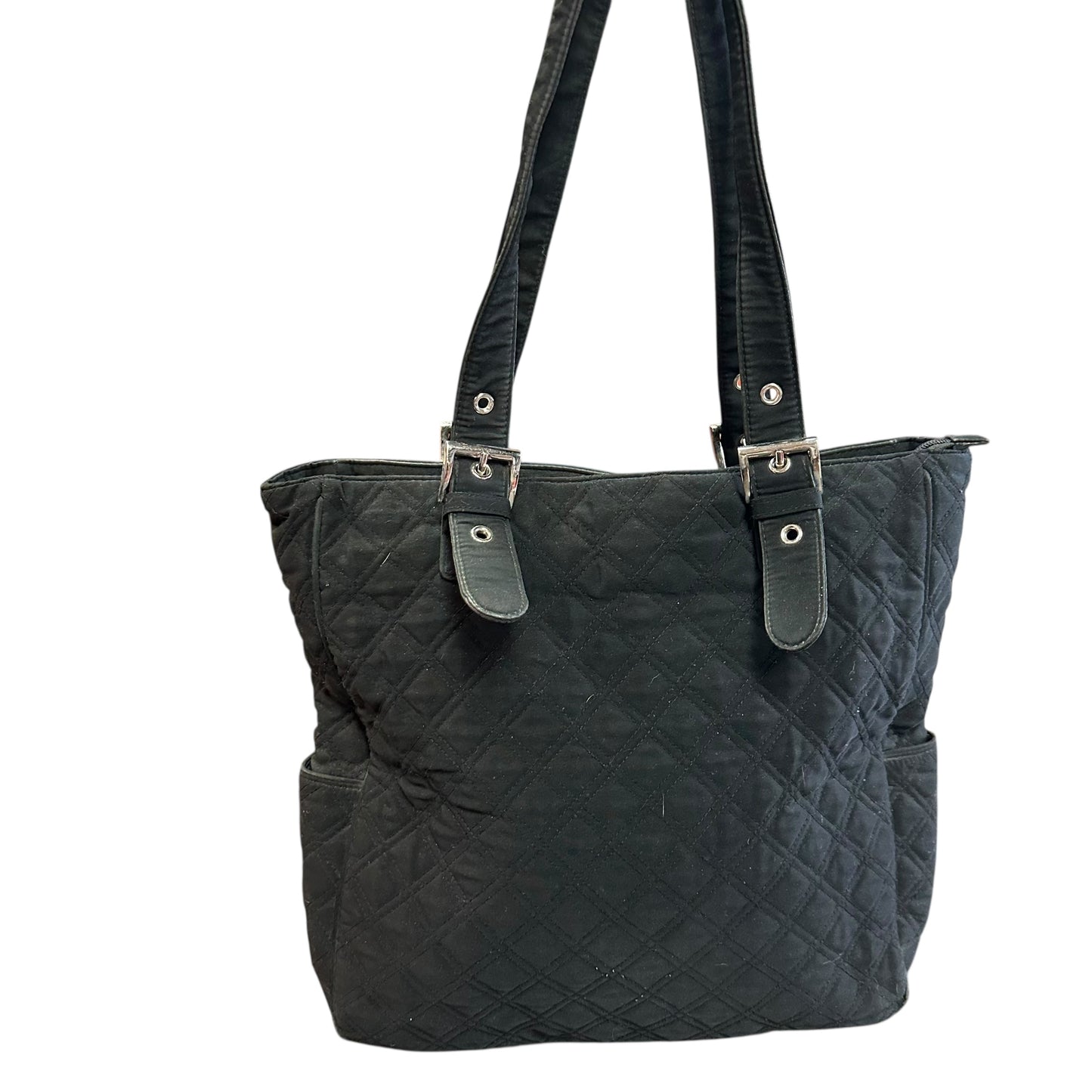 VERA BRADLEY BLACK TOTE 7 GOOD USED CONDITION