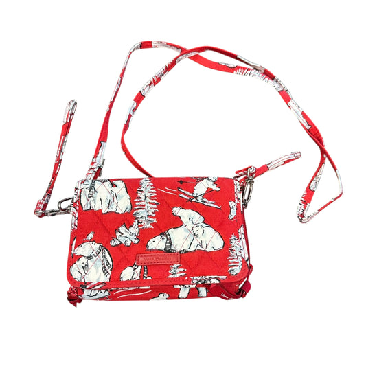 VERA BRADLEY RED POLAR BEAR CROSSBODY & LUGGAGE TAG 7 EXCELLENT CONDITION