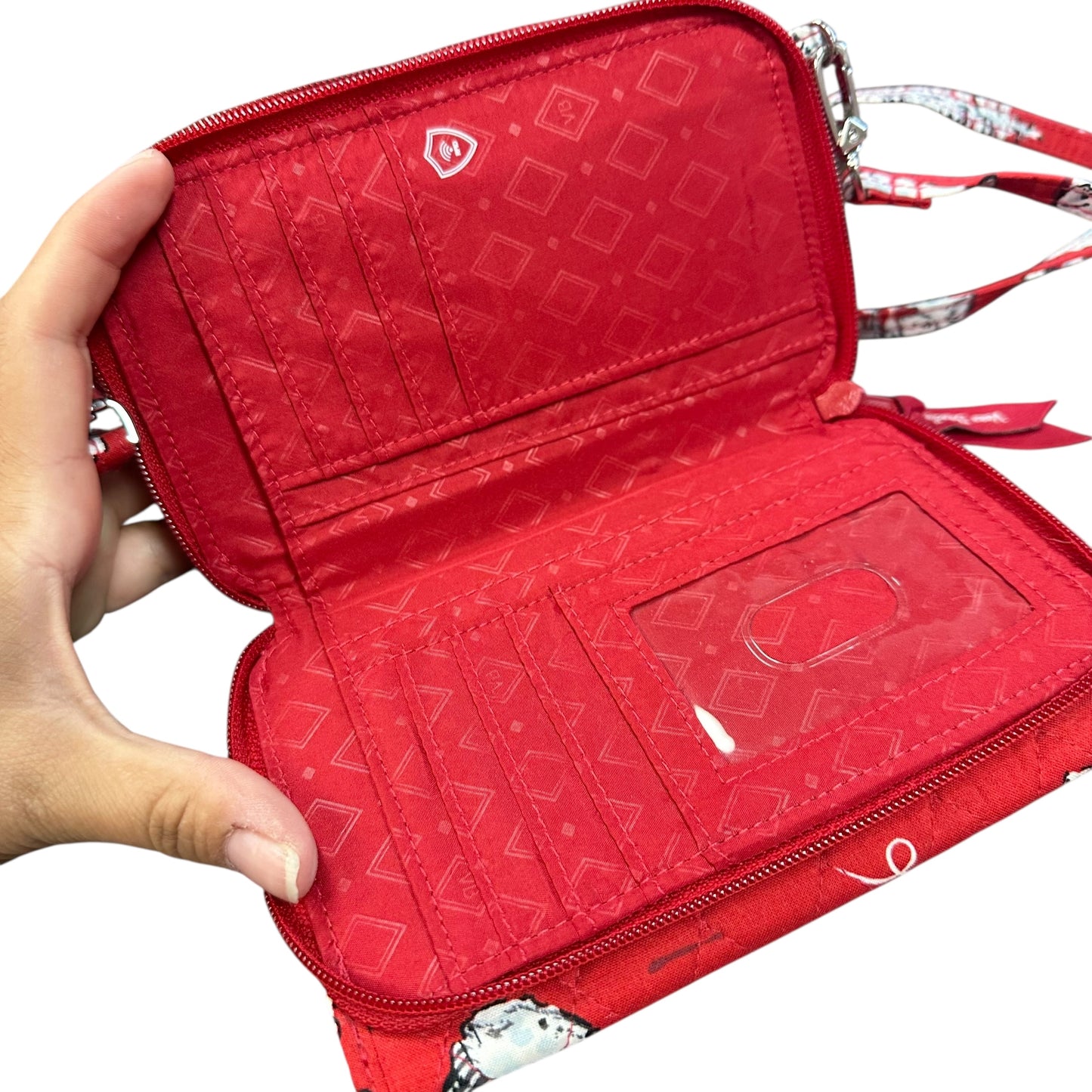 VERA BRADLEY RED POLAR BEAR CROSSBODY & LUGGAGE TAG 7 EXCELLENT CONDITION