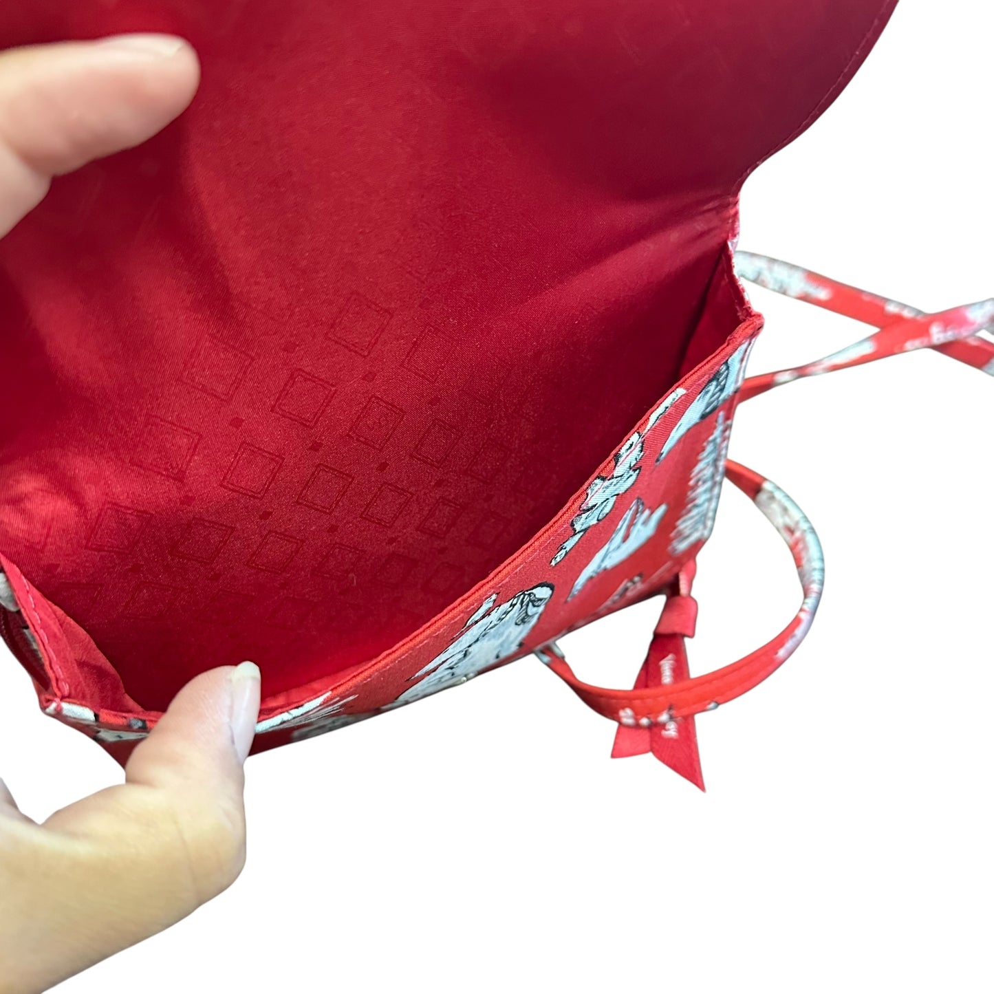 VERA BRADLEY RED POLAR BEAR CROSSBODY & LUGGAGE TAG 7 EXCELLENT CONDITION