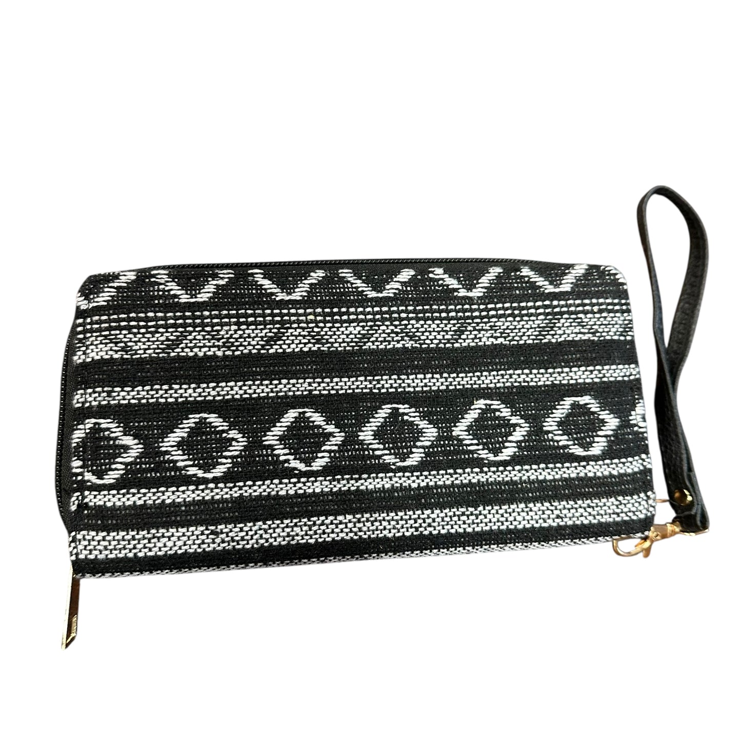 BLACK WHITE WRISTLET WALLET 225 NWOT