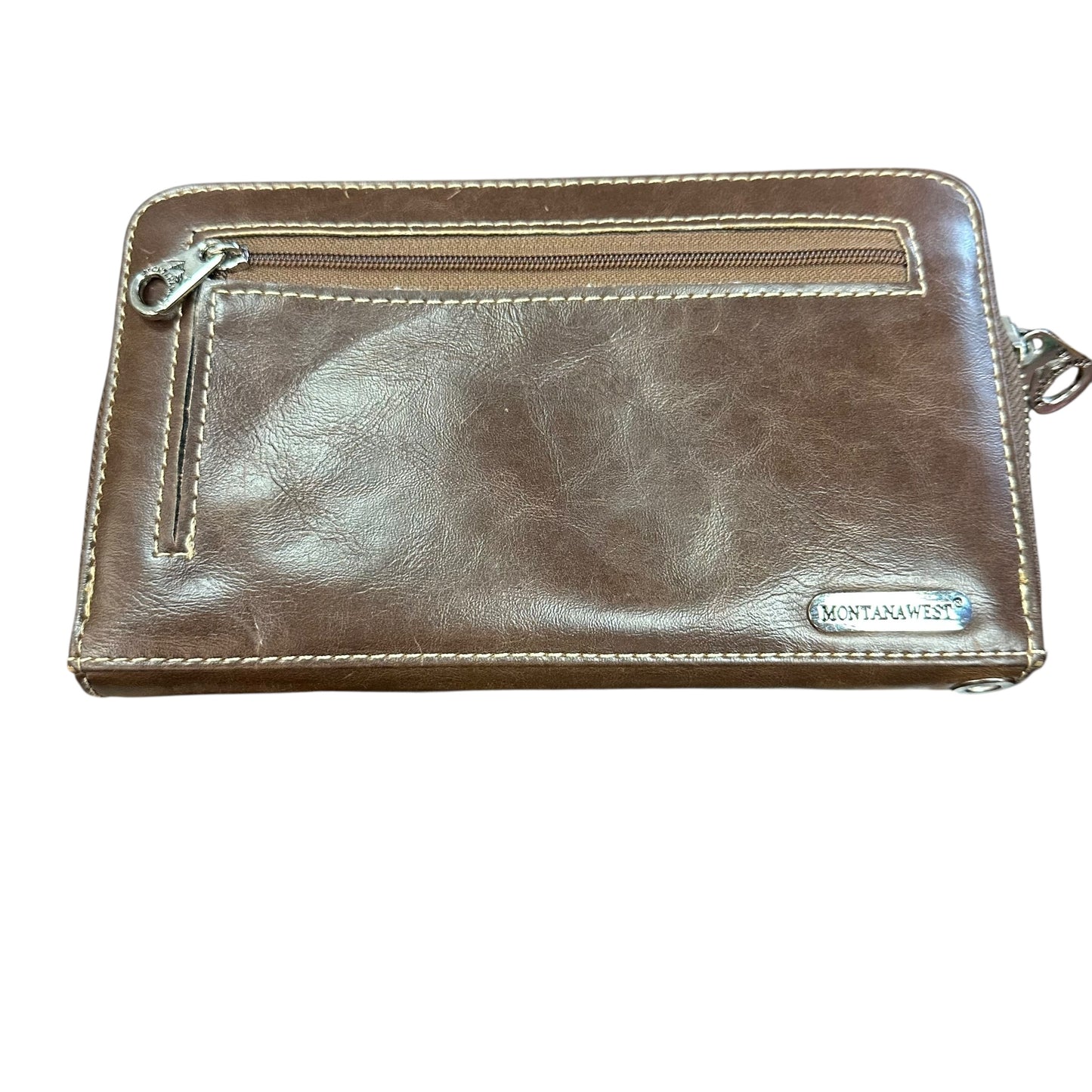 MONTANA WEST BROWN TOOLED WALLET 225 EXCELLENT CONDITION