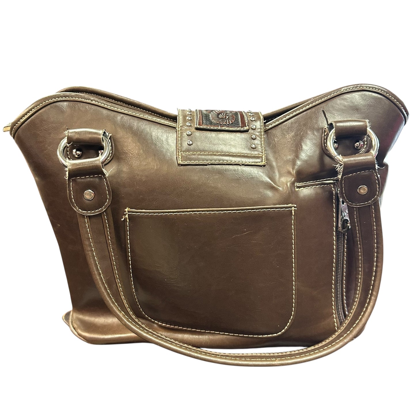 MONTANA WEST BROWN TOOLED LEATHER BAG 225 MINOR SCRATCHES