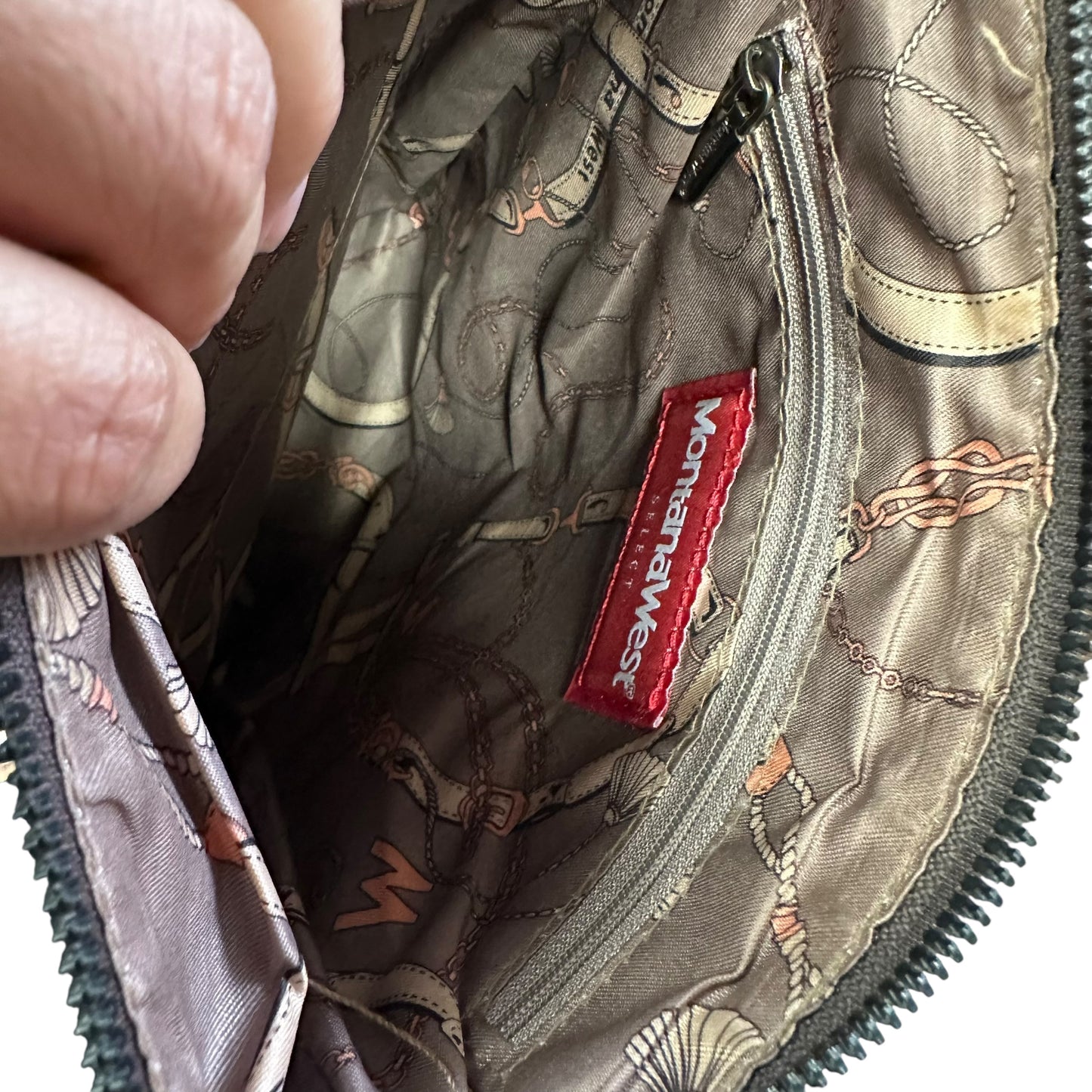 MONTANA WEST BROWN TURQUOISE CROSSBODY 225 ONE SMALL FLAW