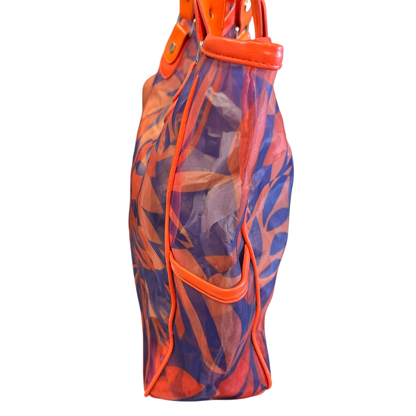 BLUE ORANGE MESH LARGE TOTE 226 NWOT