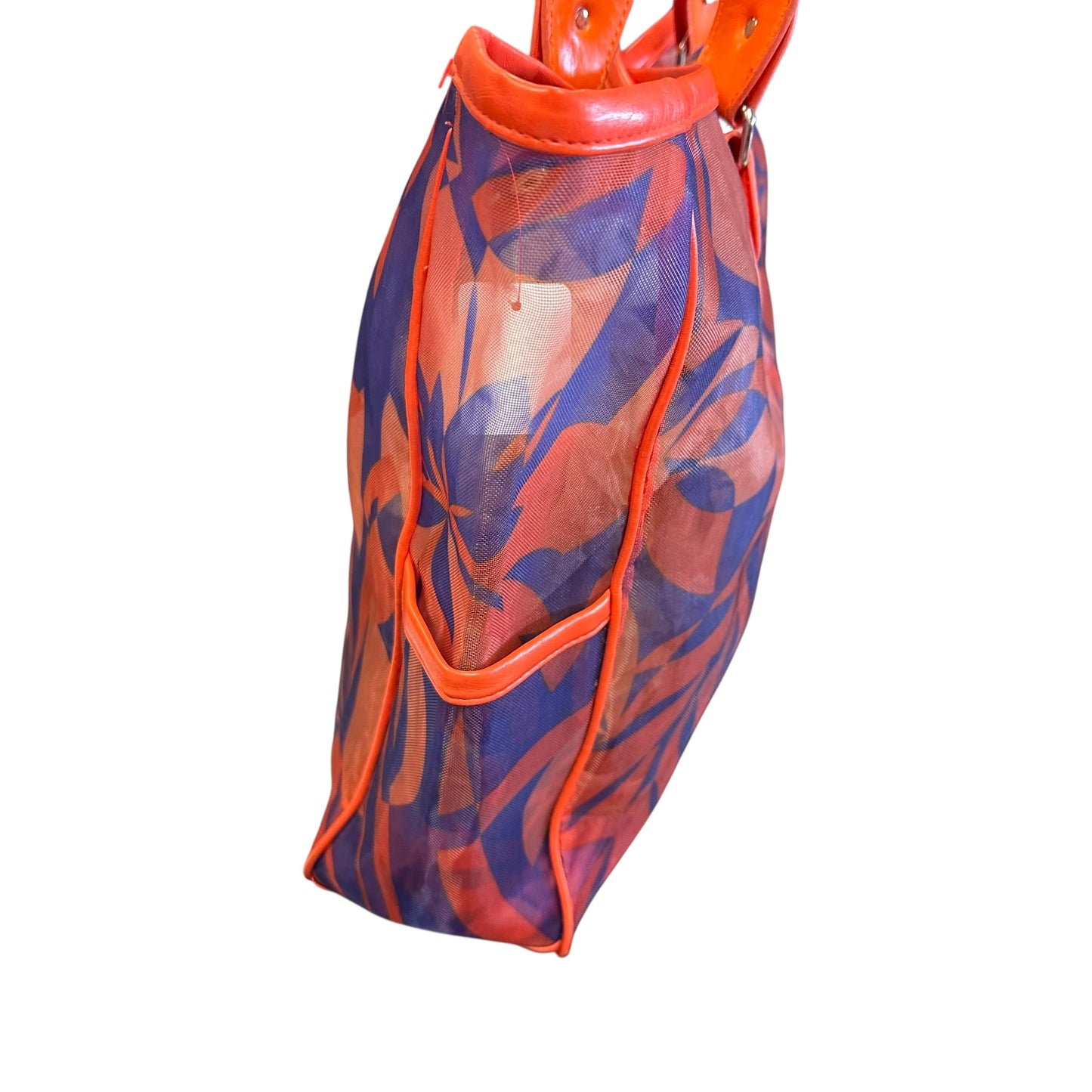 BLUE ORANGE MESH LARGE TOTE 226 NWOT