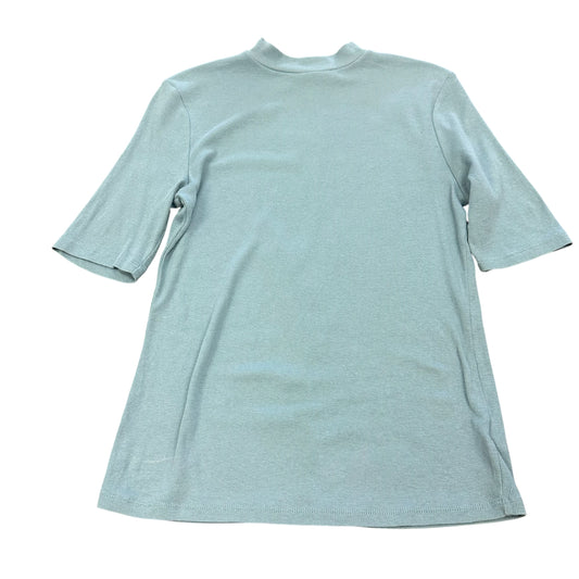 A NEW DAY BLUE RIBBED MOCKNECK TOP 170 SMALL