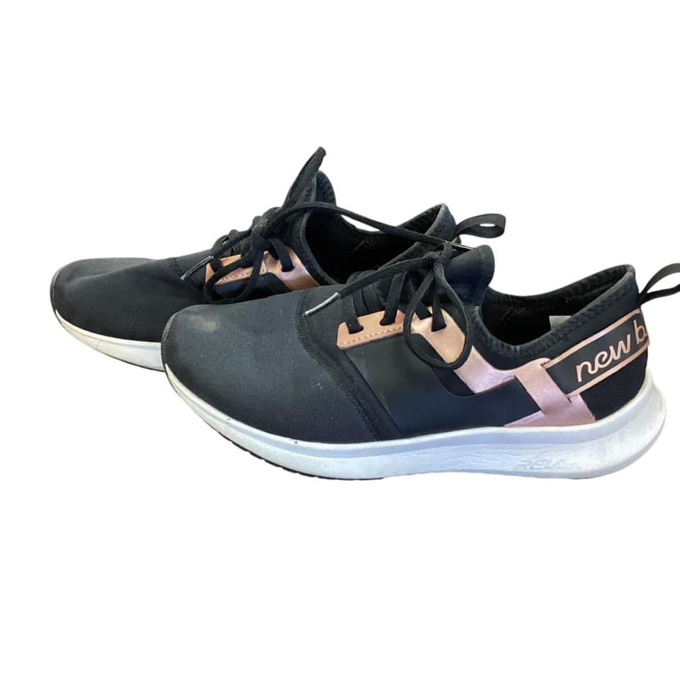 NEW-BALANCE BLACK ROSE GOLD SNEAKERS(#199) SOME WEAR  SZ 7.5-8