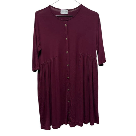 BELLA ELLA MAROON TUNIC W POCKETS  SMALL $8.99