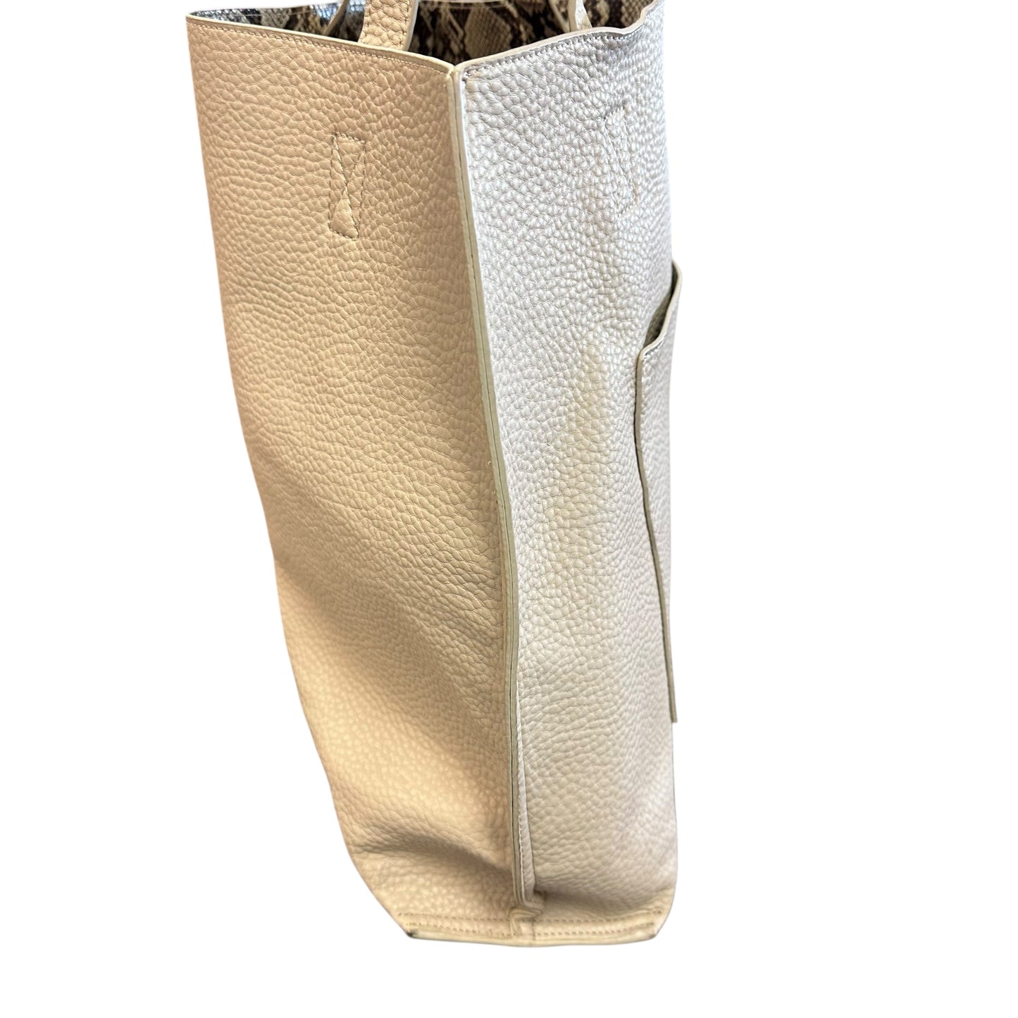 SHIRALEAH BEIGE SNAKESKIN TOTE 27