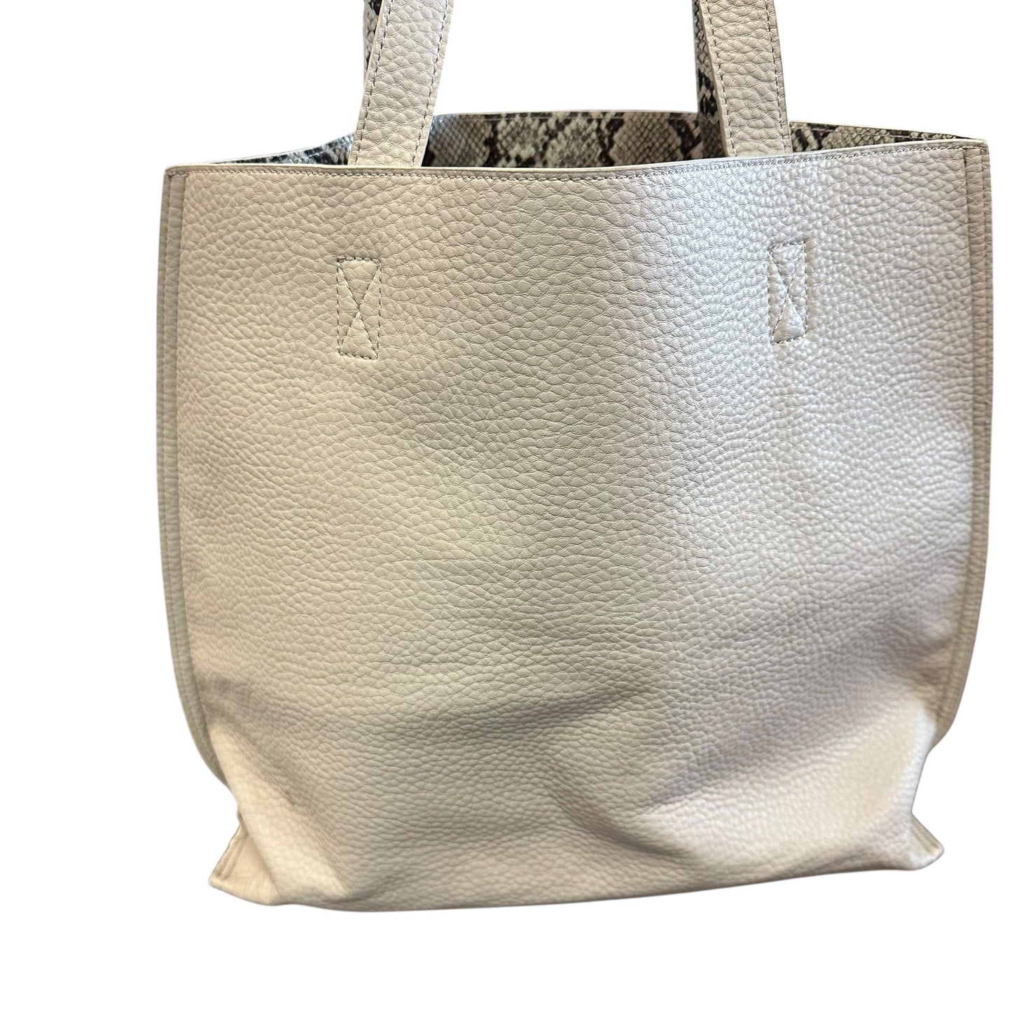 SHIRALEAH BEIGE SNAKESKIN TOTE 27