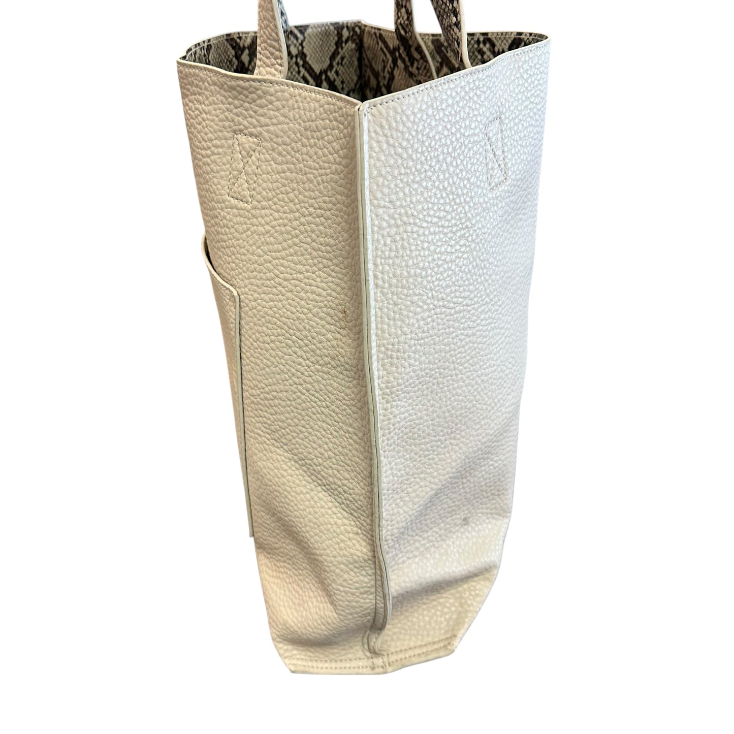 SHIRALEAH BEIGE SNAKESKIN TOTE 27