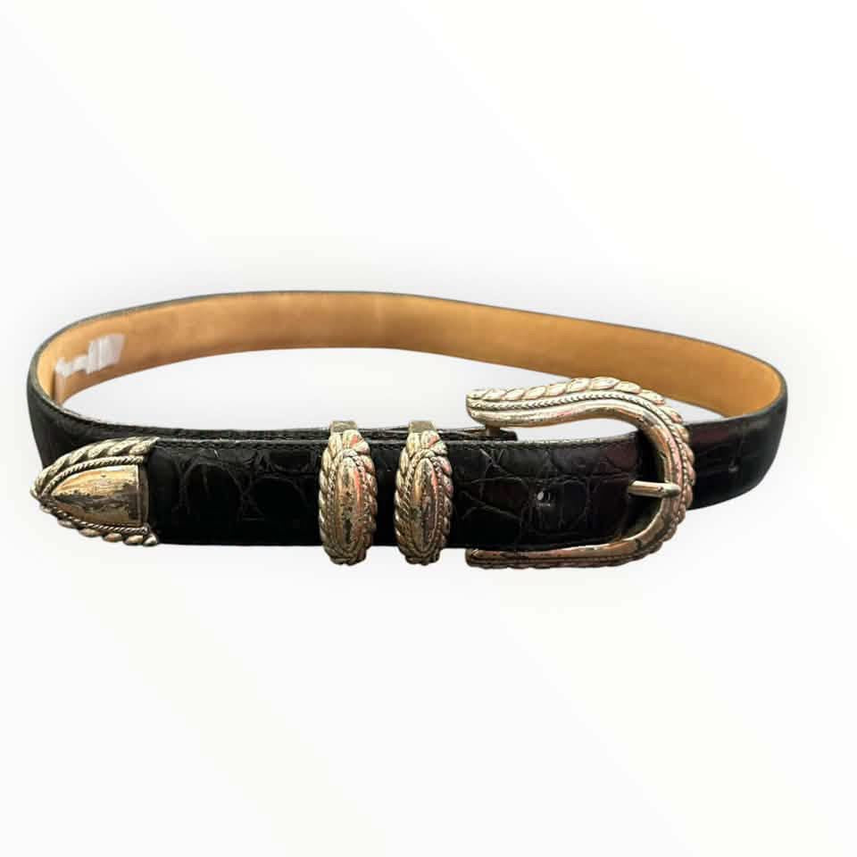 BRIGHTON BLACK LEATHER BELT 245 MEDIUM