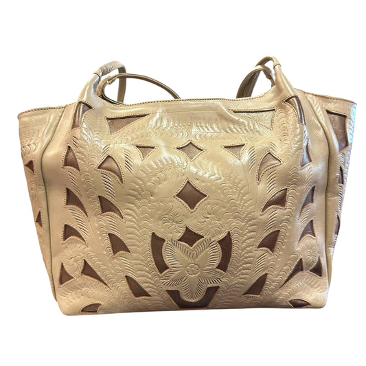 LEADERS IN LEATHER BEIGE TOTE BAG 227