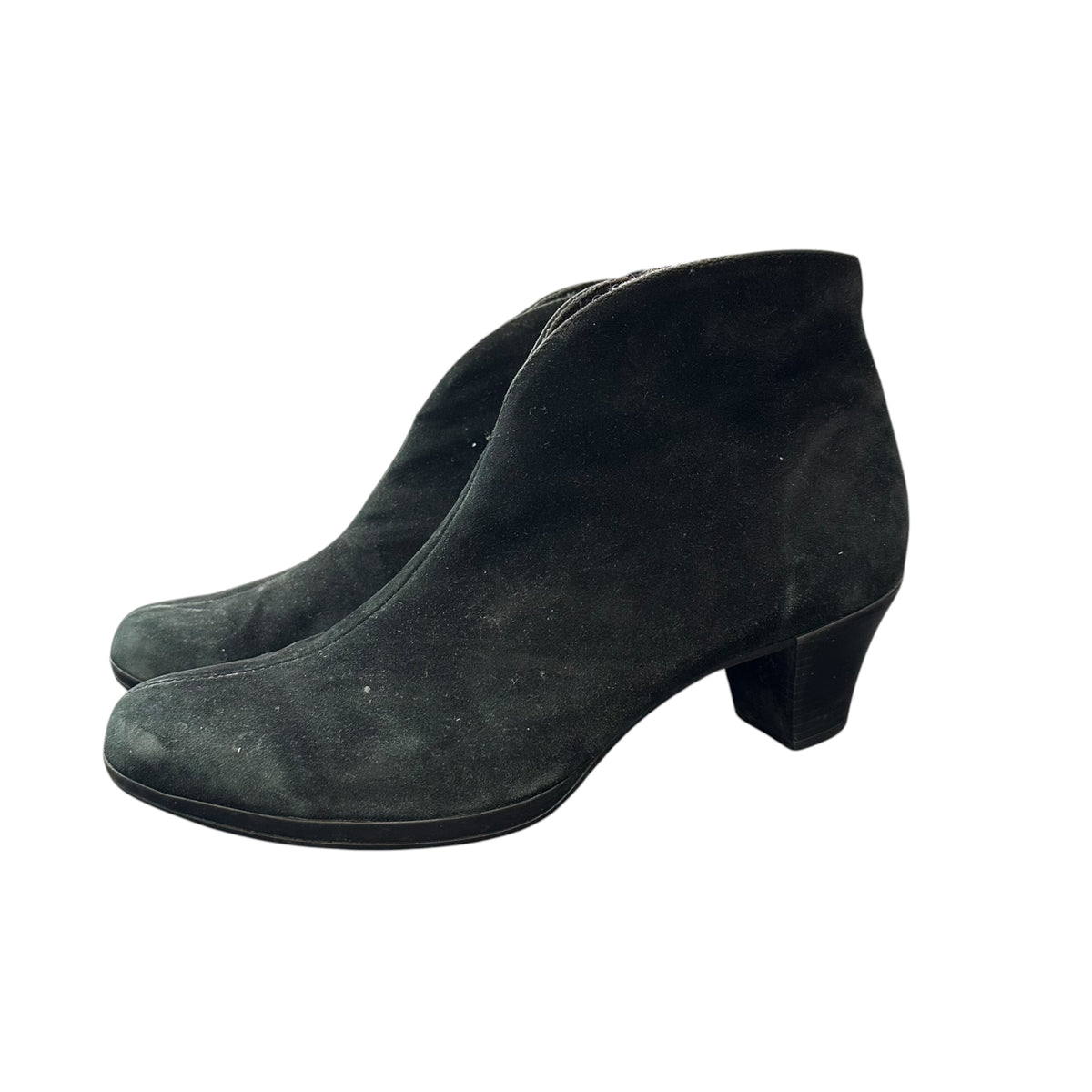MUNRO BLACK SUEDE ANKLE BOOTIES 100 SZ 7.5