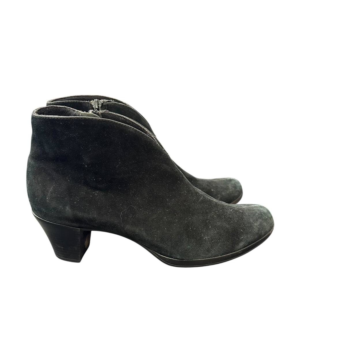 MUNRO BLACK SUEDE ANKLE BOOTIES 100 SZ 7.5