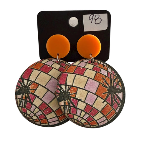 DISCO BALLS W SPIDERS EARRINGS 100