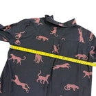 VILAGALLO BUTTON UP GABY SHIRT NAY PINK CHEETAH JACQUARD 100 SZ 36